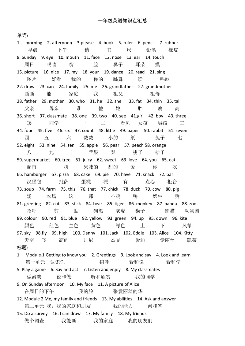 一年级上英语知识点汇总.doc_第1页