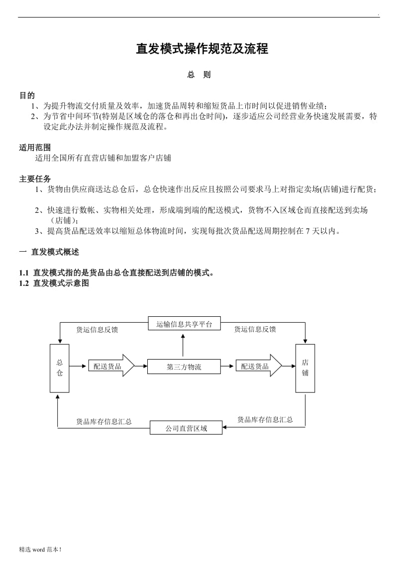 直发模式操作规范及流程.doc_第1页