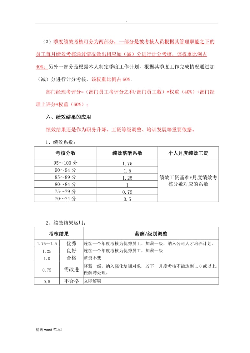 绩效考核管理制度(范本).doc_第2页