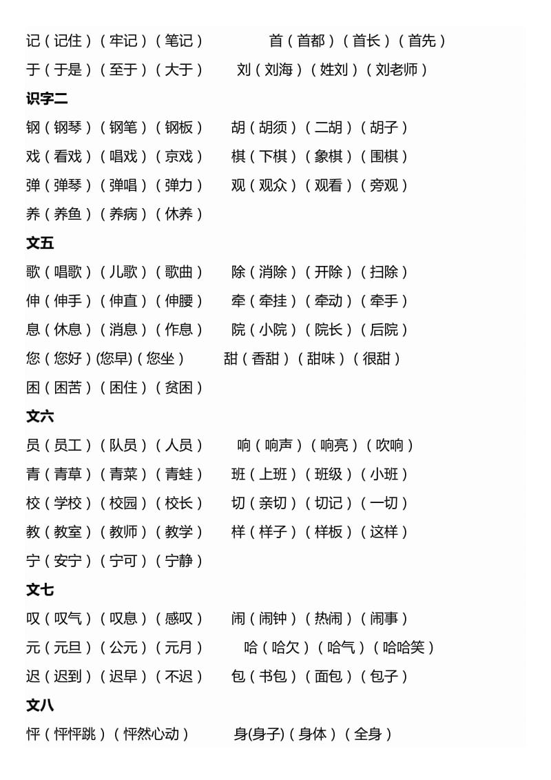 二年级上册生字组词及四字词语.doc_第2页