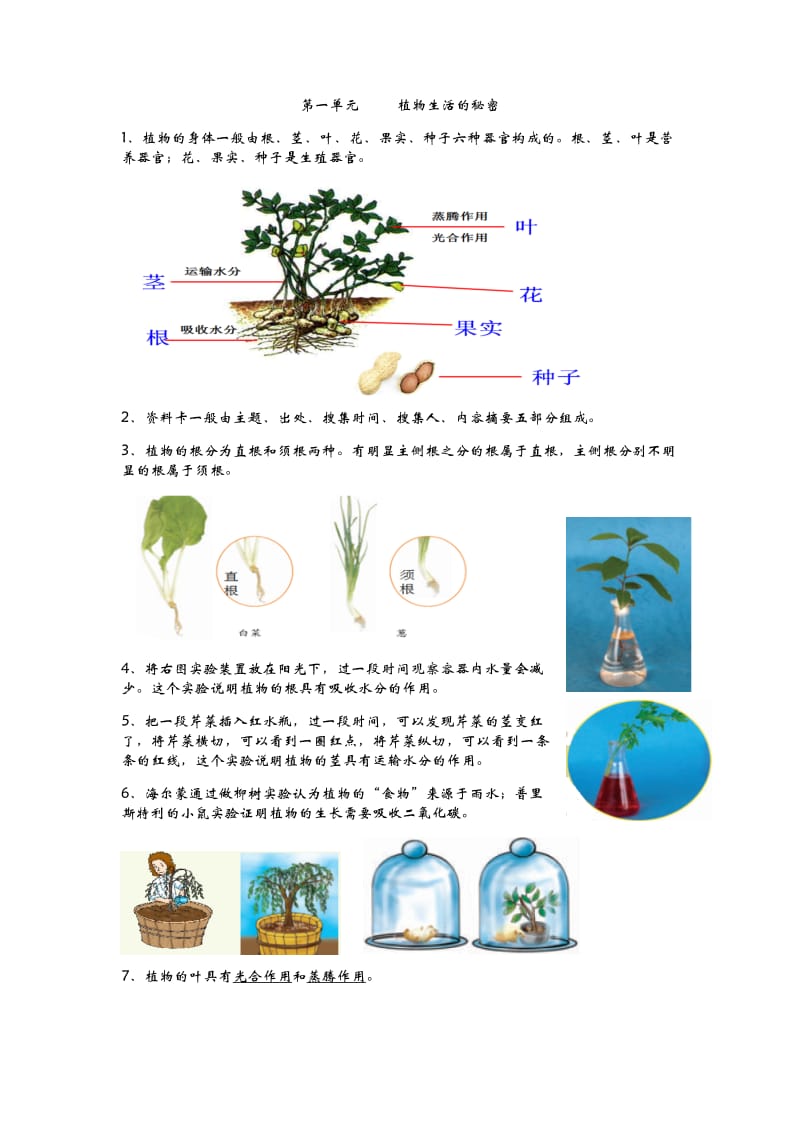 湘教版四年级科学上册复习资料.doc_第1页