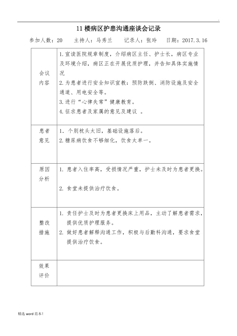 护患沟通座谈会3月.doc_第1页