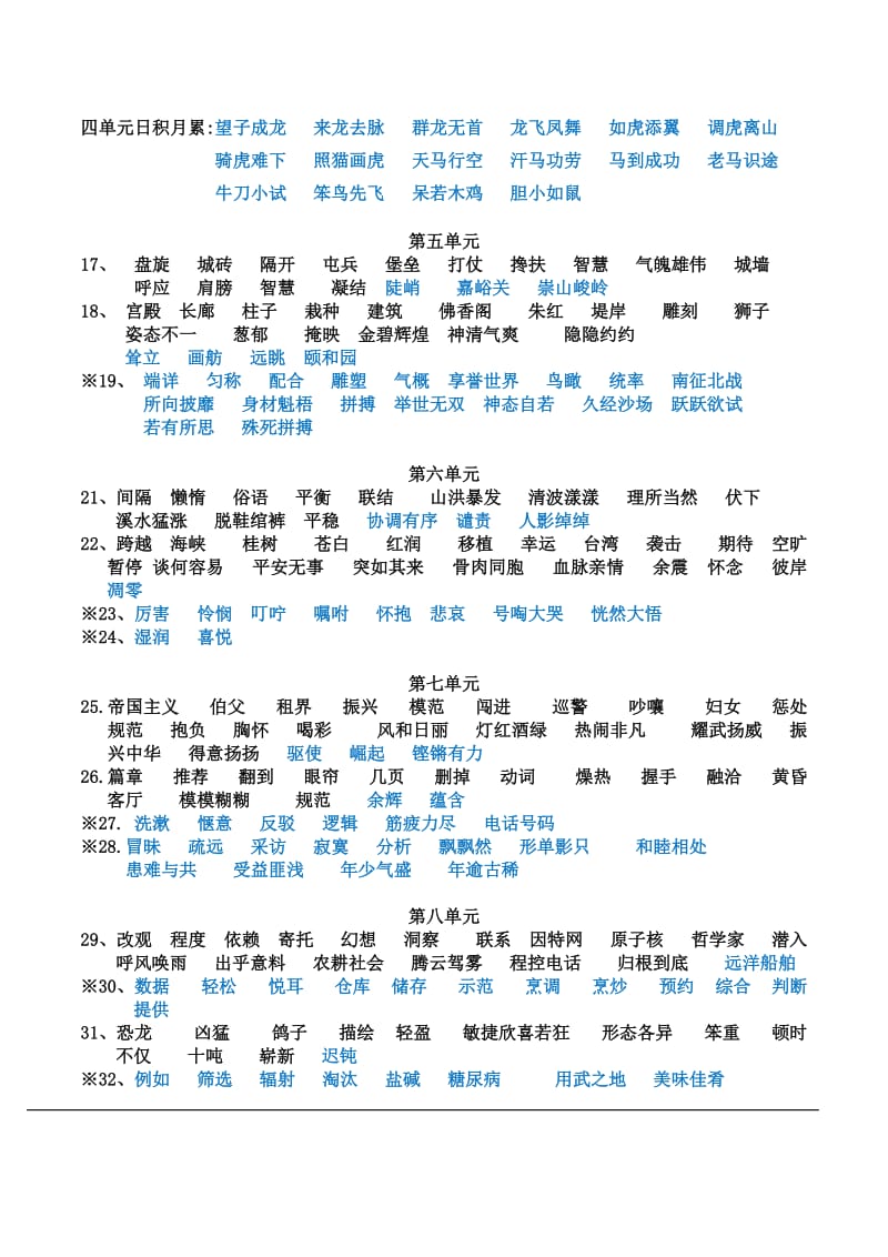 人教版四年级第一学期应掌握的字词.doc_第2页