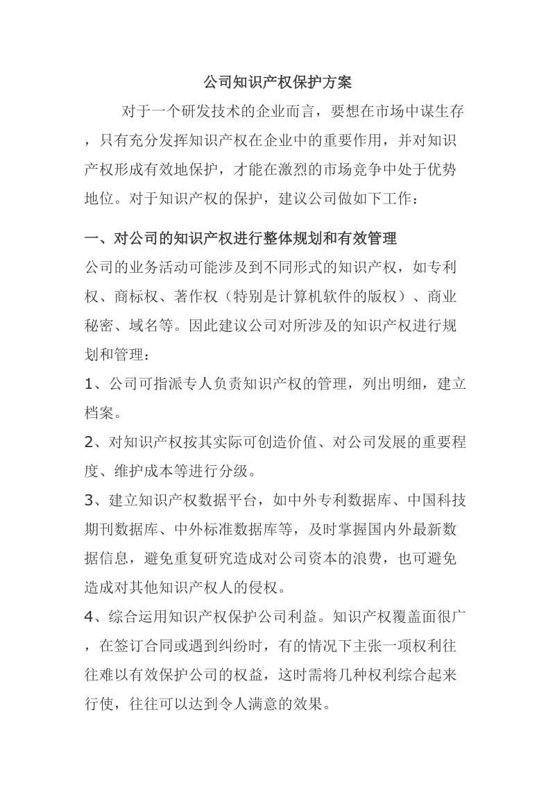 企业知识产权保护方案.doc_第1页