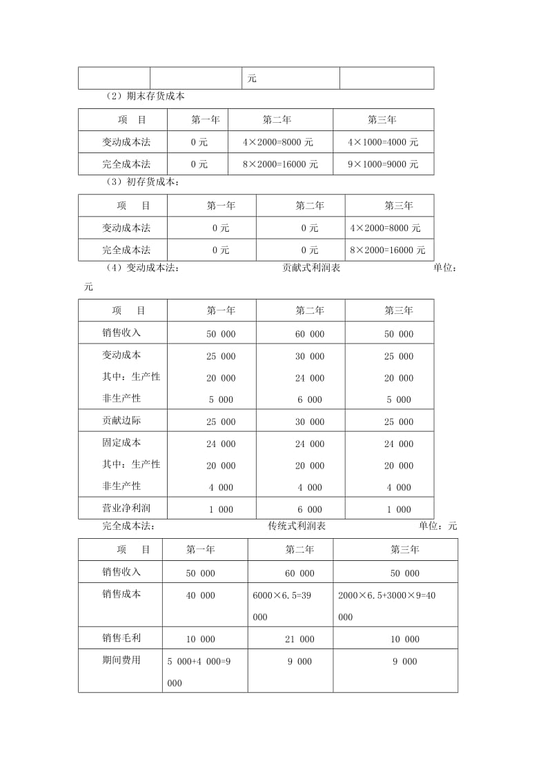 管理会计课后习题答案(客观题只有答案).doc_第3页