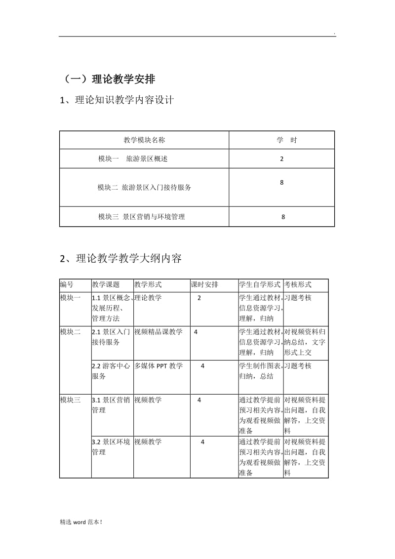 旅游景区服务与管理教学计划.doc_第2页