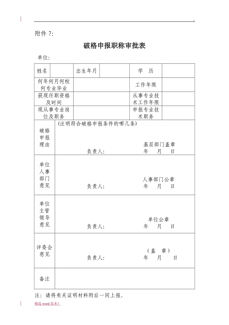 破格申报职称审批表.doc_第1页