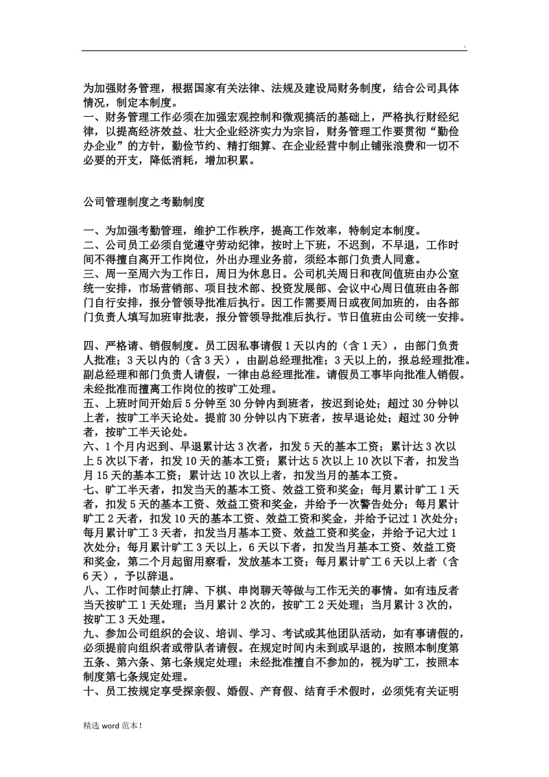 公司管理规章制度范文.doc_第2页