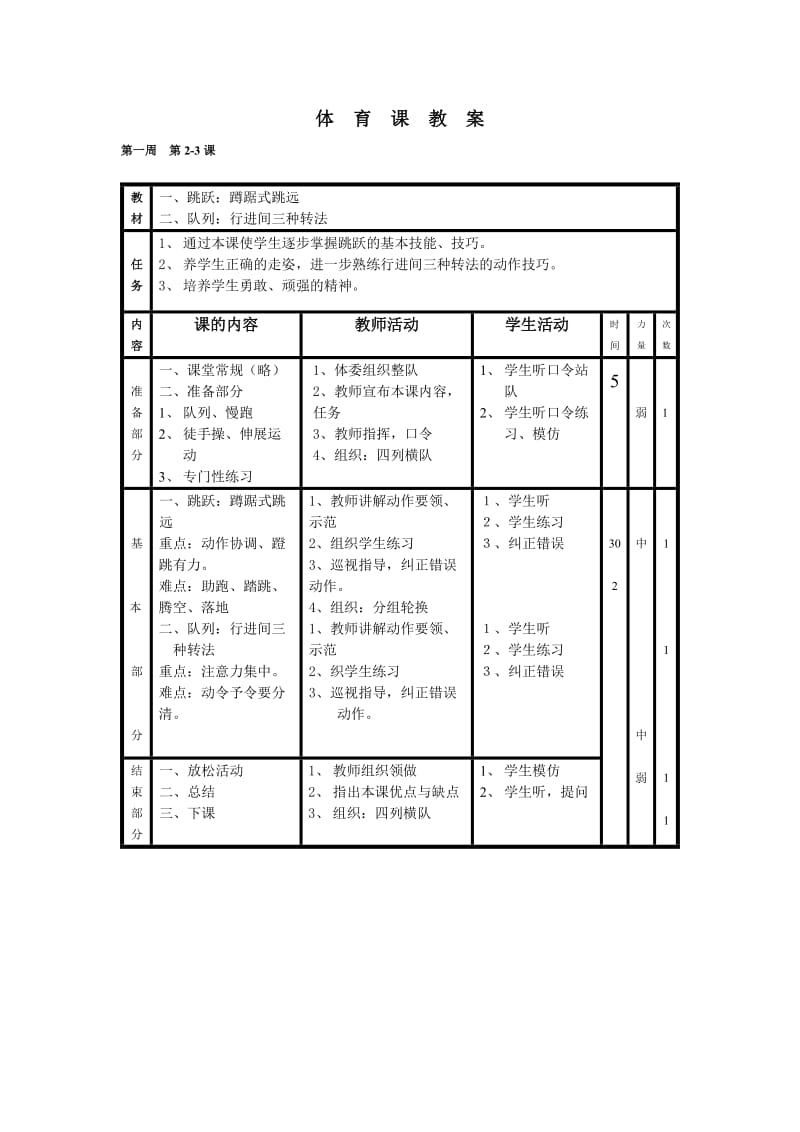 人教版六年级上册体育全册教案已整理.doc_第2页