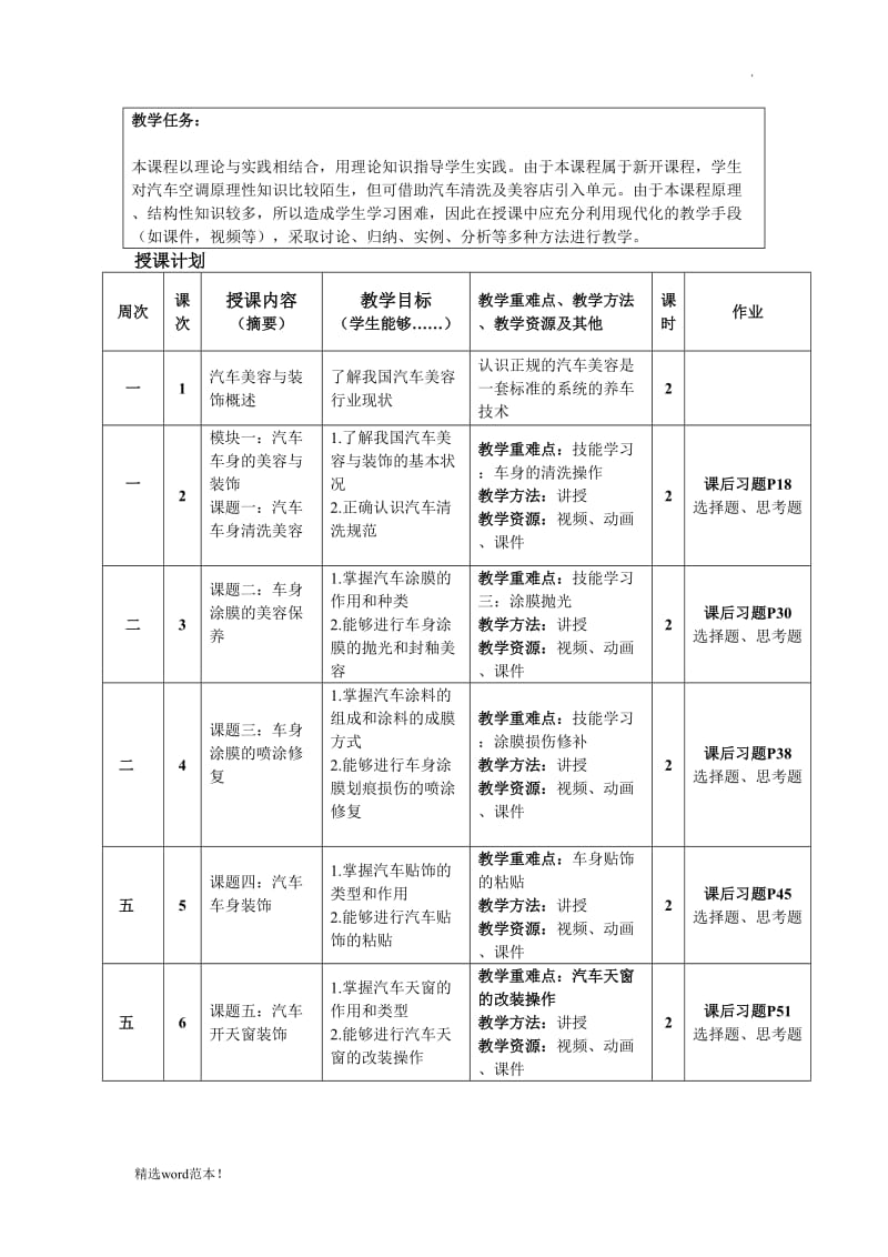 汽车美容与装饰 教学计划.doc_第3页