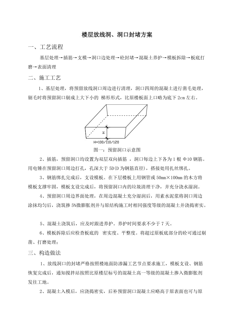 放线洞口封堵方案.doc_第1页