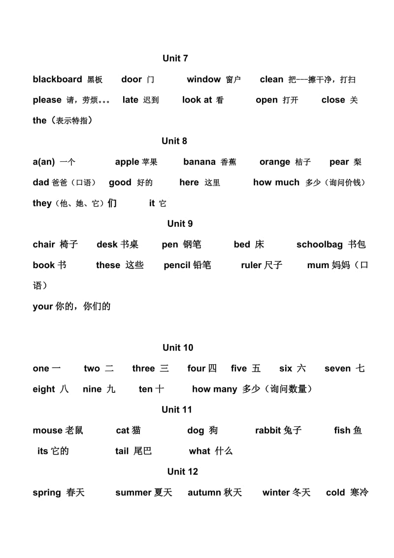 上海牛津版三年级上册英语单词表.doc_第2页