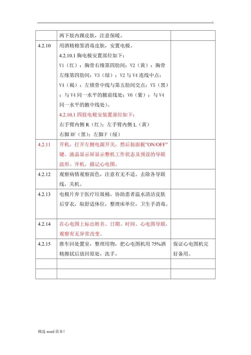 心电图操作流程及评分标准.doc_第3页