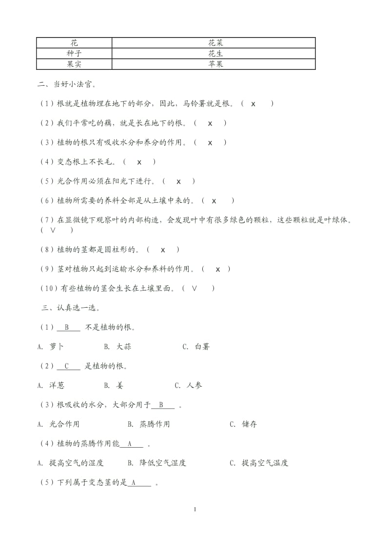 鲁教版四年级科学上册期末复习(带答案).doc_第2页