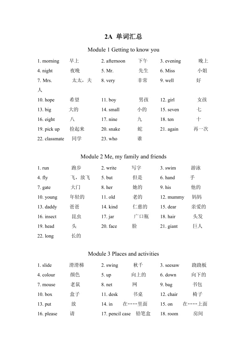 沪教版二年级上英语单词.doc_第1页