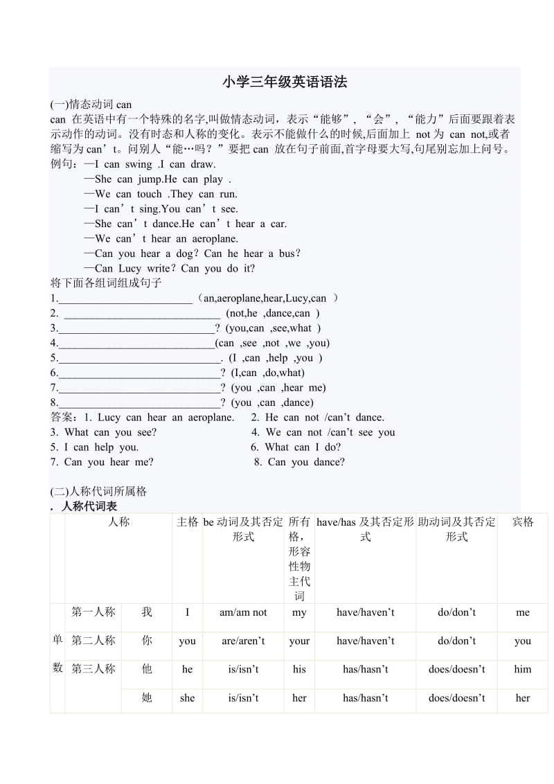 小学三年级英语语法.doc_第1页