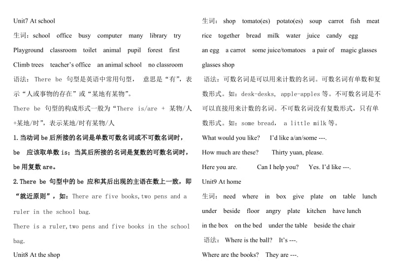 牛津英语上海版四年级上册知识点整理.doc_第3页