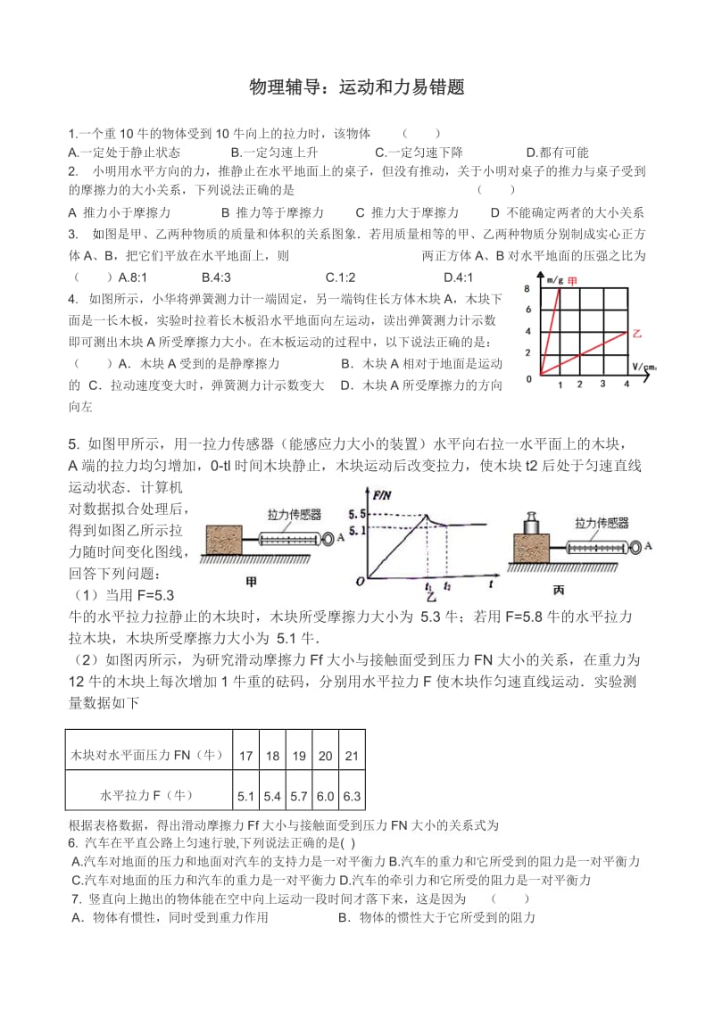 运动和力易错题.doc_第1页