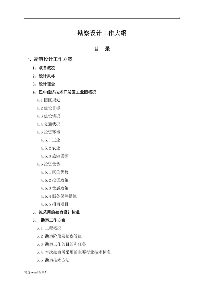 勘察设计工作大纲.doc_第1页