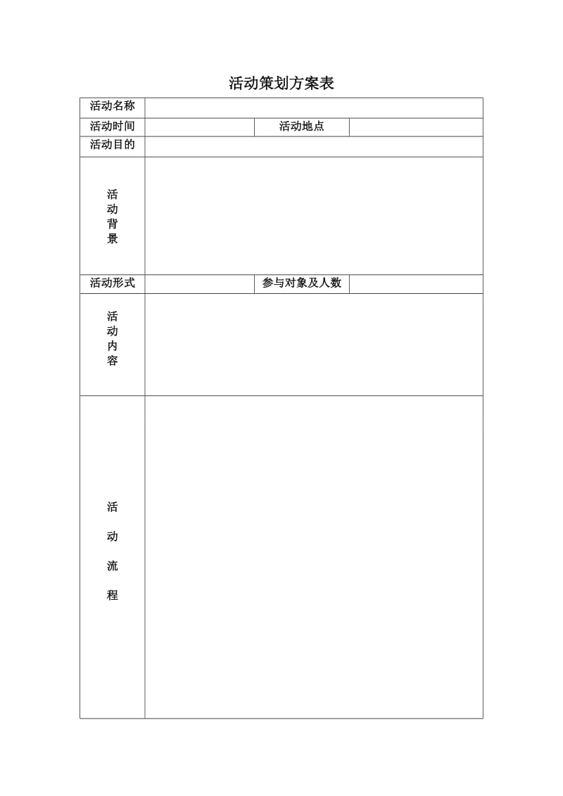 活动策划、流程执行表.doc_第1页