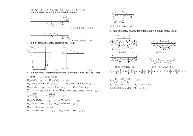 哈尔滨工程大学结构力学期末考试题.doc_第3页