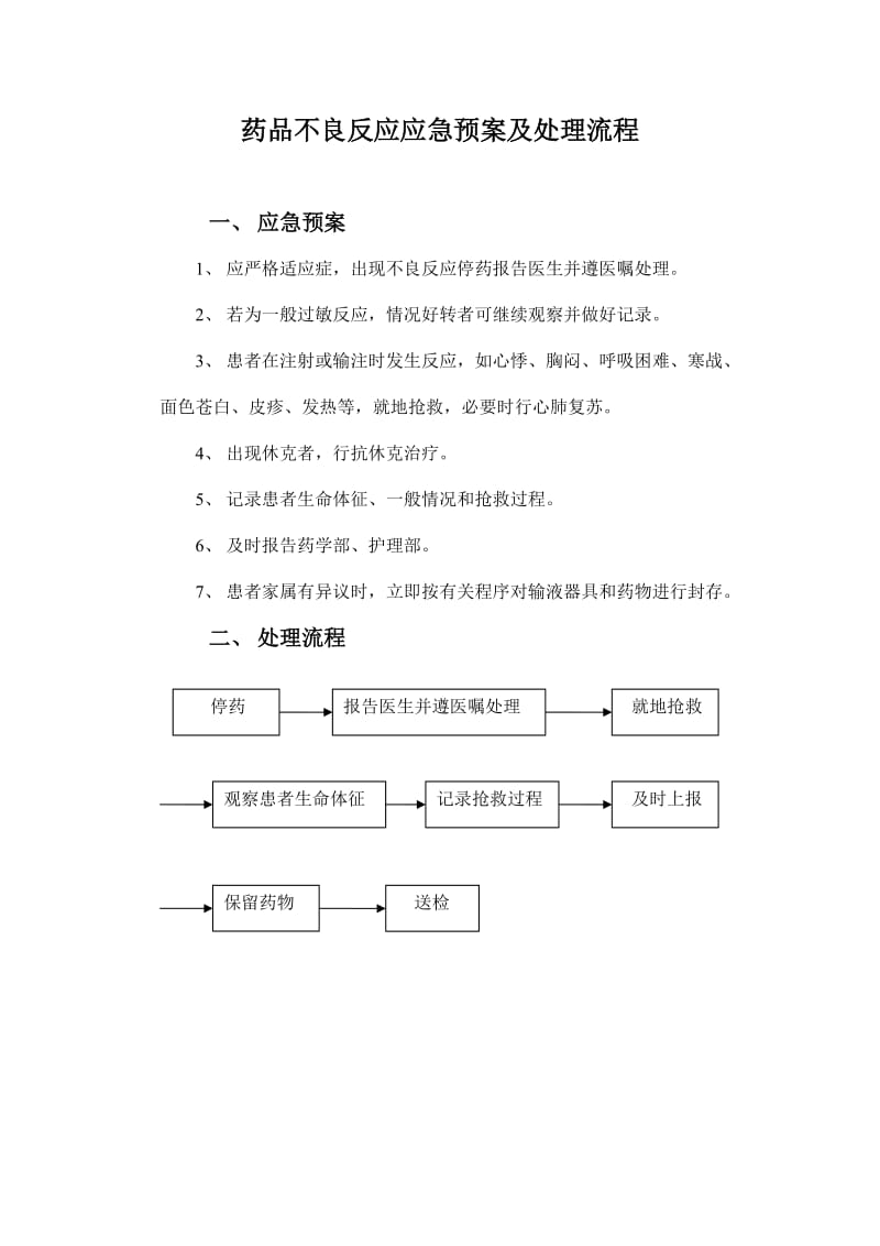 药品不良反应应急预案及处理流程.doc_第1页