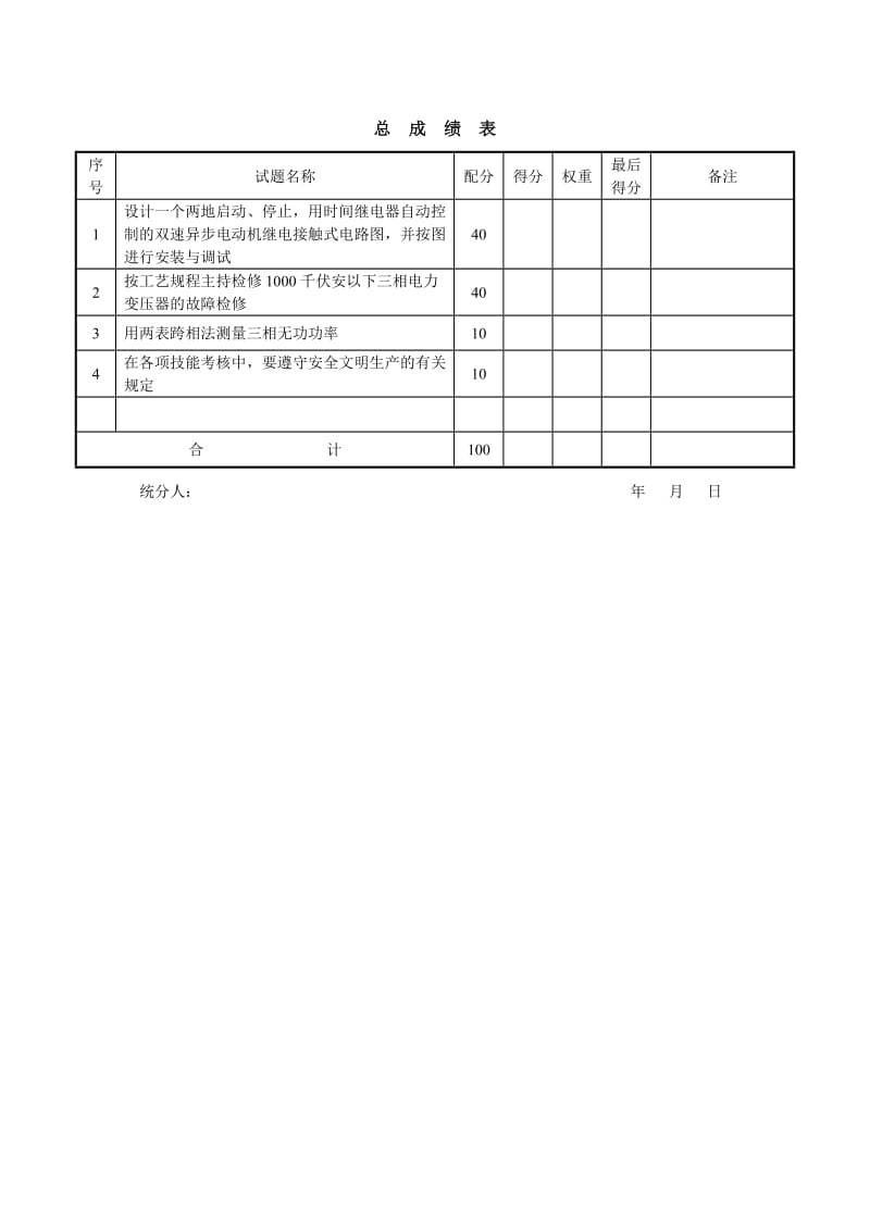 中级维修电工实际操作试卷.doc_第1页