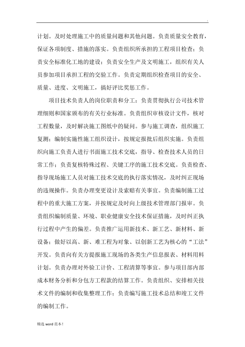 项目管理班子的人员岗位职责、分工.doc_第2页