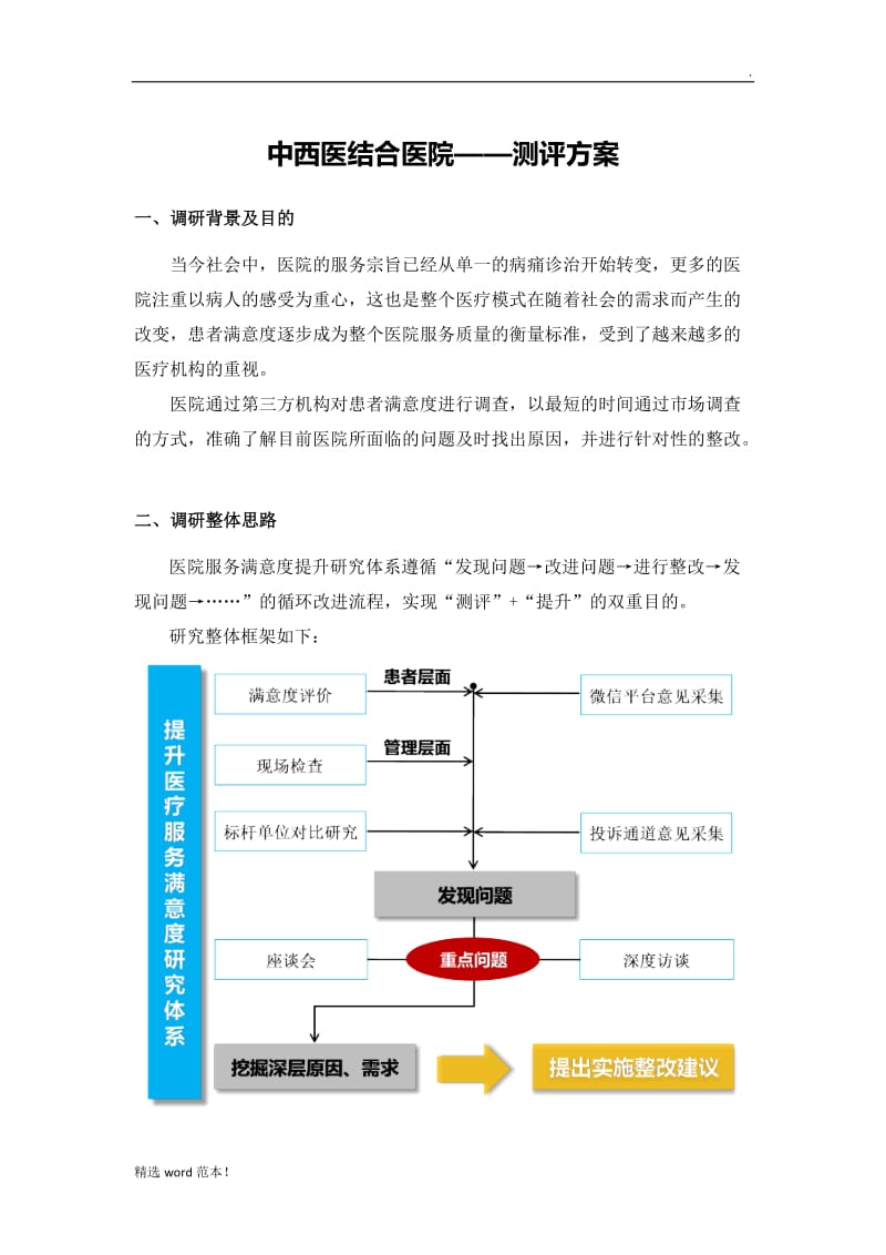 医院满意度提升调查方案.doc_第1页