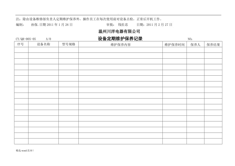 设备定期维护保养记录表.doc_第3页