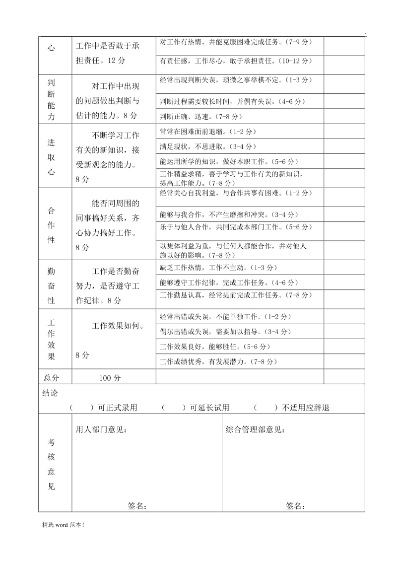 新员工试用期考核表9.doc_第2页