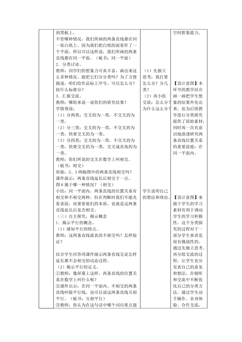 人教版四年级上册平行与垂直教学设计(带意图).doc_第2页