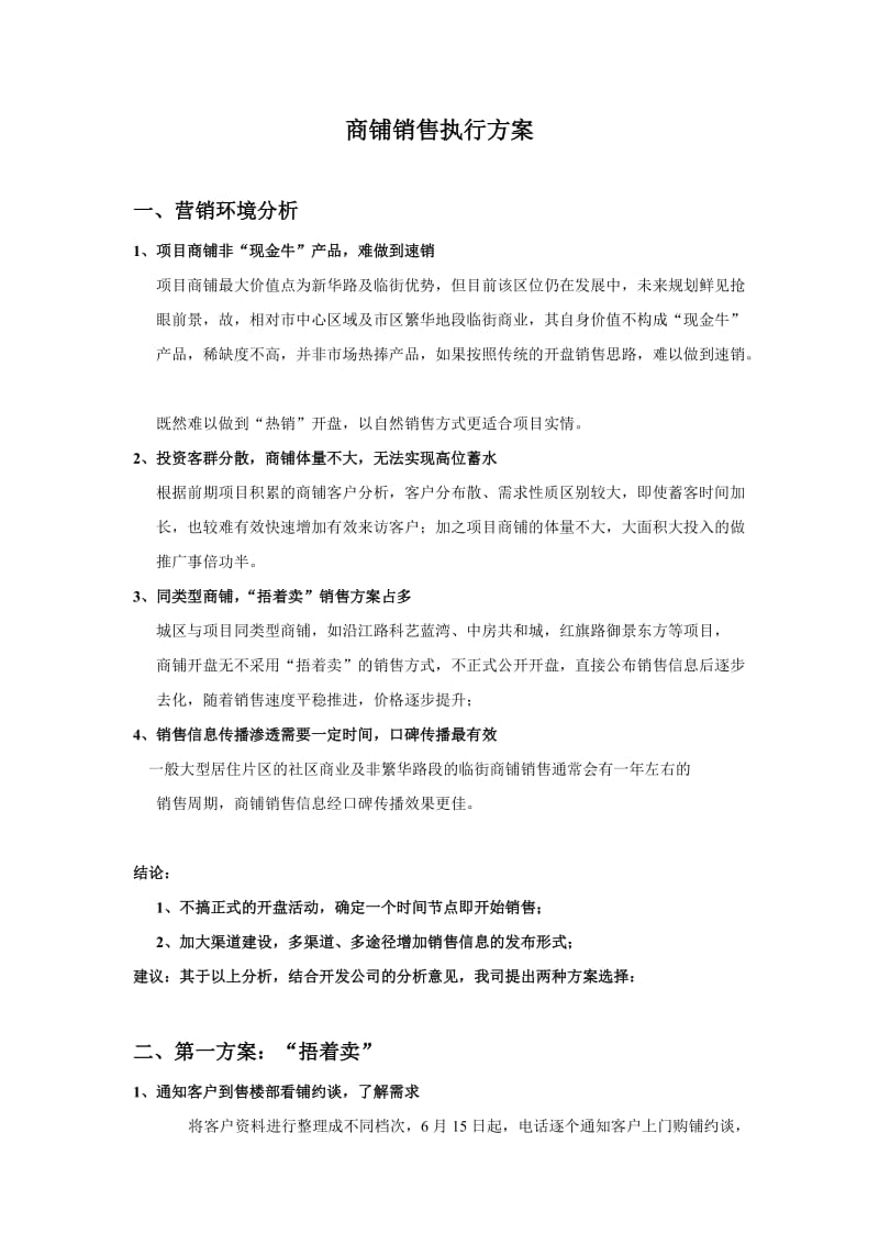 商铺销售执行方案.doc_第1页