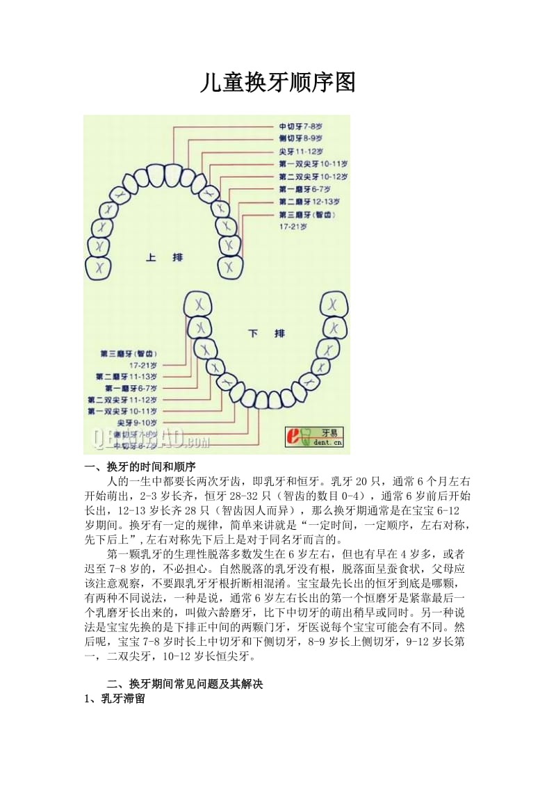 儿童换牙顺序图.doc_第1页