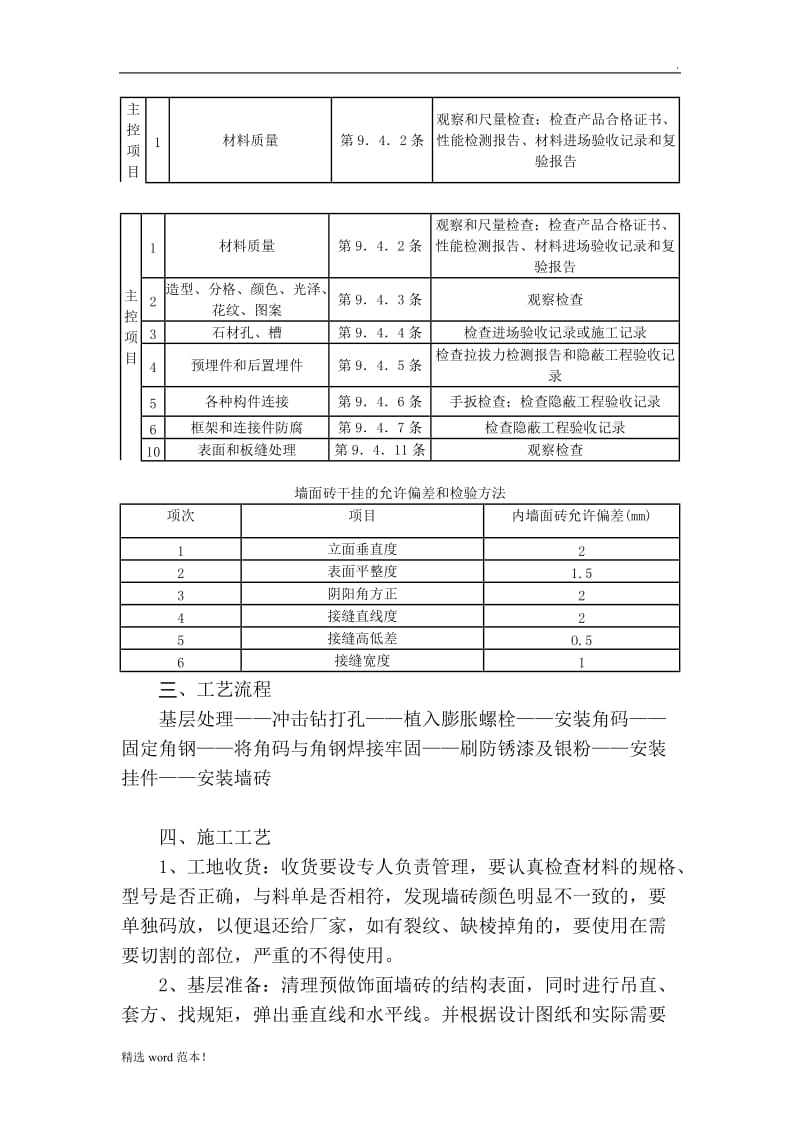 干挂墙砖的施工工艺工程.doc_第2页