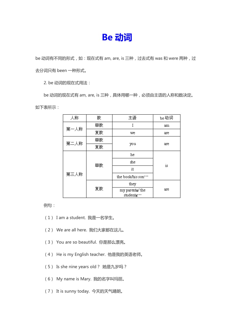 be动词练习题及答案.doc_第1页