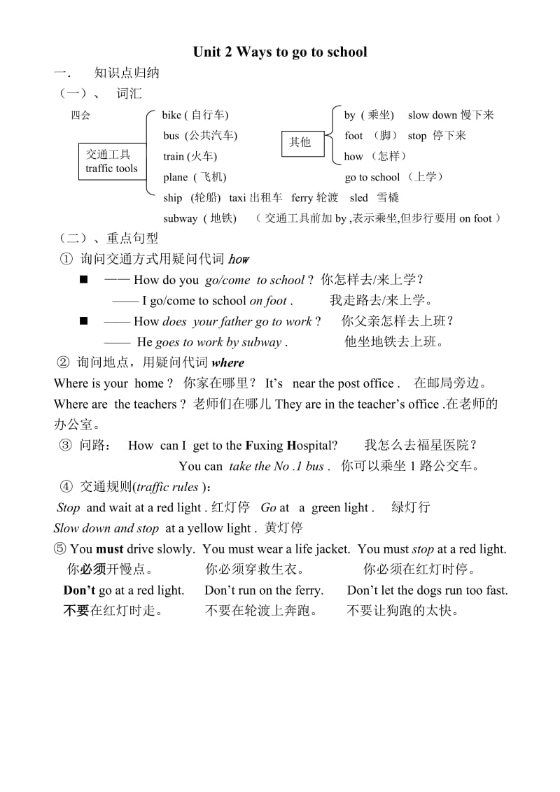 新版PEP小学英语六年级上册期末复习知识点归纳.doc_第2页