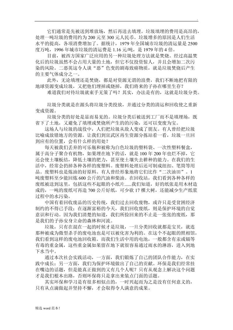 捡垃圾活动实践报告.doc_第2页