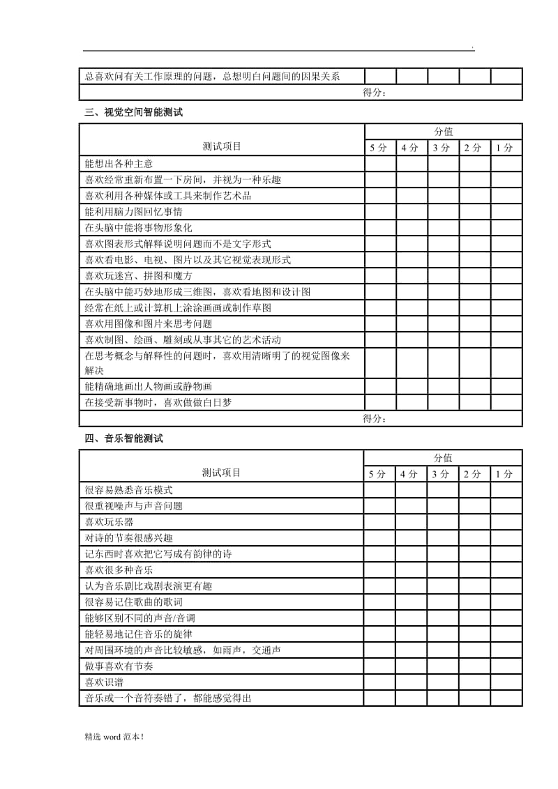 多元智能测试量表.doc_第2页