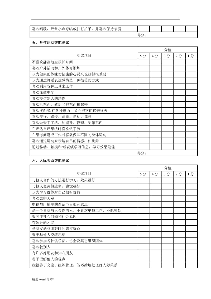 多元智能测试量表.doc_第3页