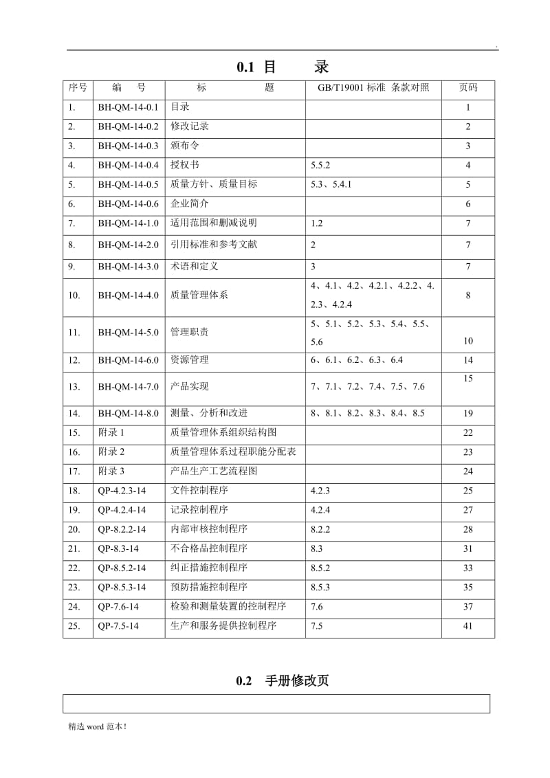 质量手册程序文件.doc_第1页