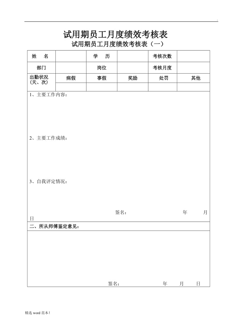 新员工试用期考核表(月度).doc_第1页