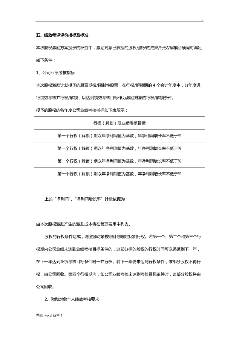 公司股权激励方案考核管理办法.doc_第2页