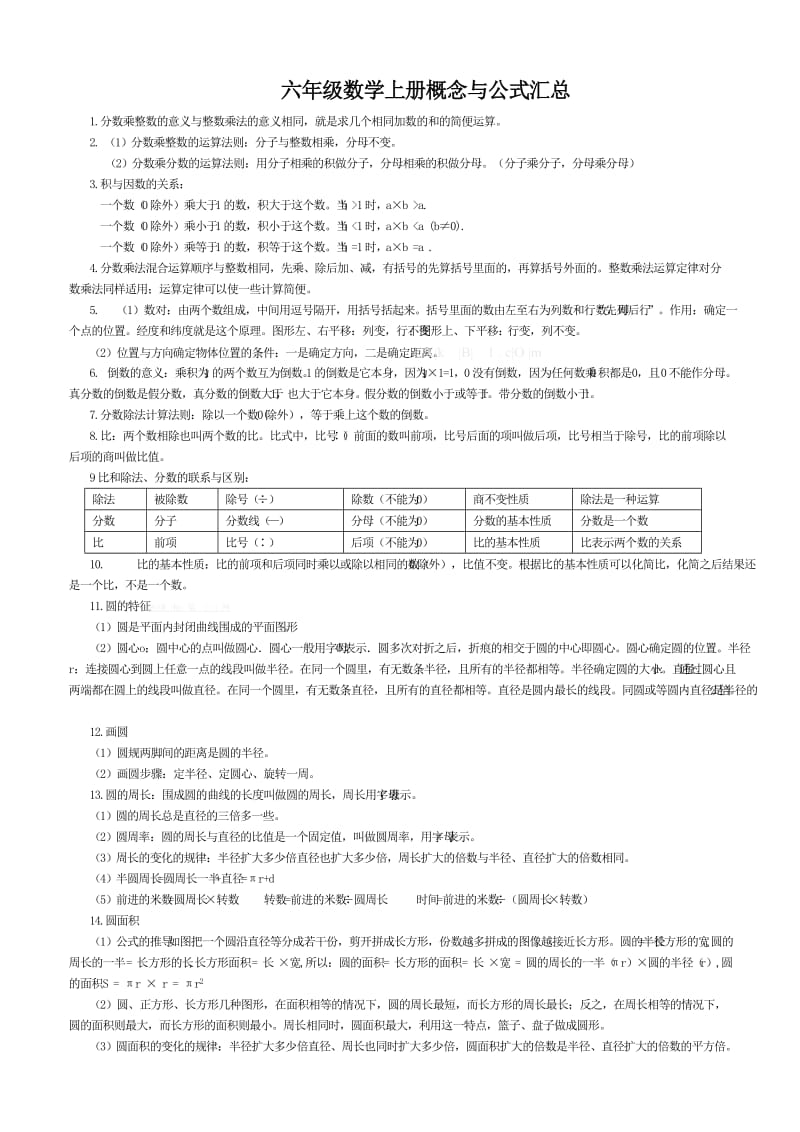 六年级数学上册概念与公式汇总.doc_第1页