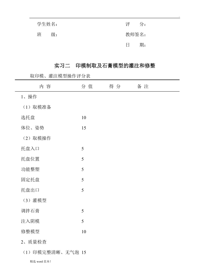 口腔修复学实验报告册.doc_第3页