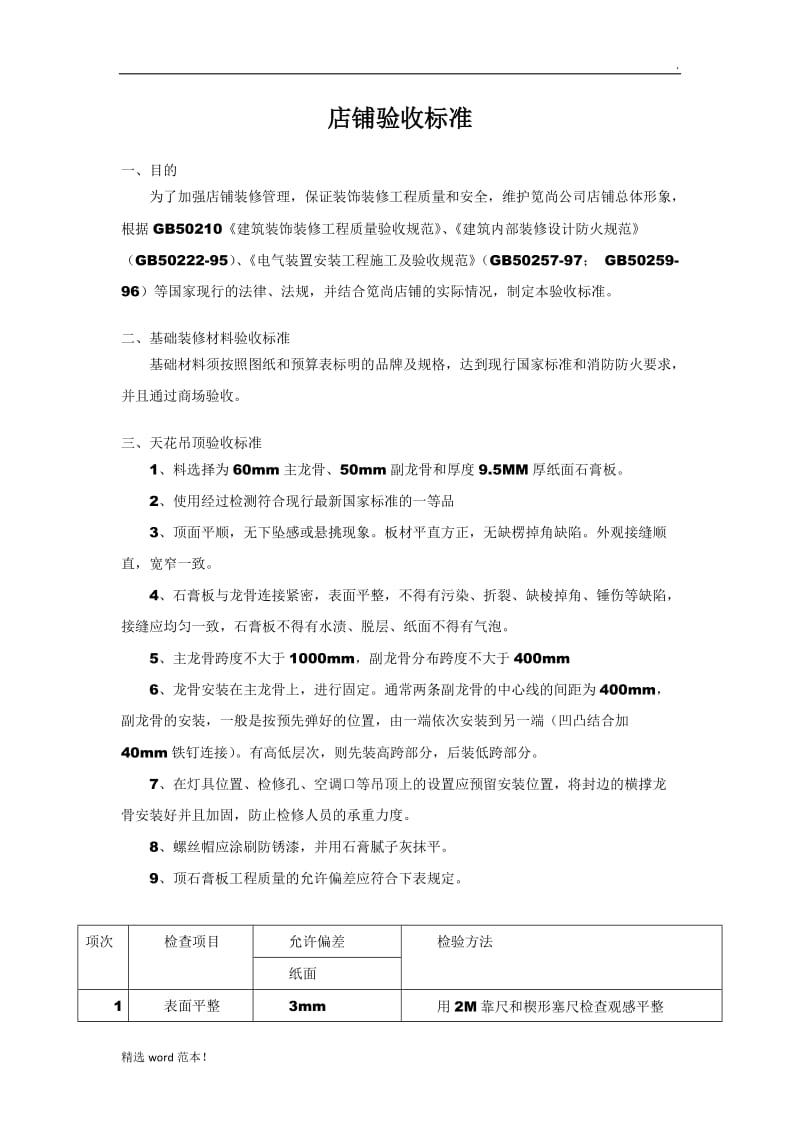 店铺工程竣工验收标准.doc_第1页