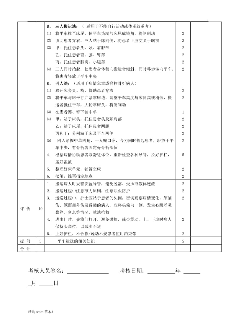 平车运送病人操作评分标准.doc_第2页