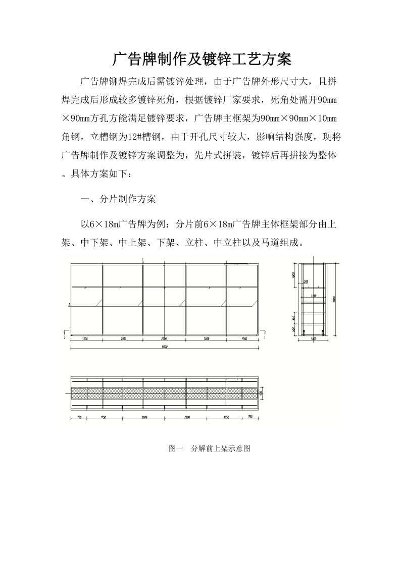 广告牌分片制作镀锌工艺方案.doc_第1页