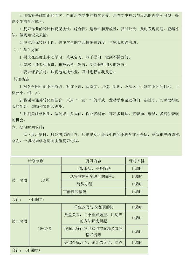 小学四年级数学上册期末复习计划.doc_第3页