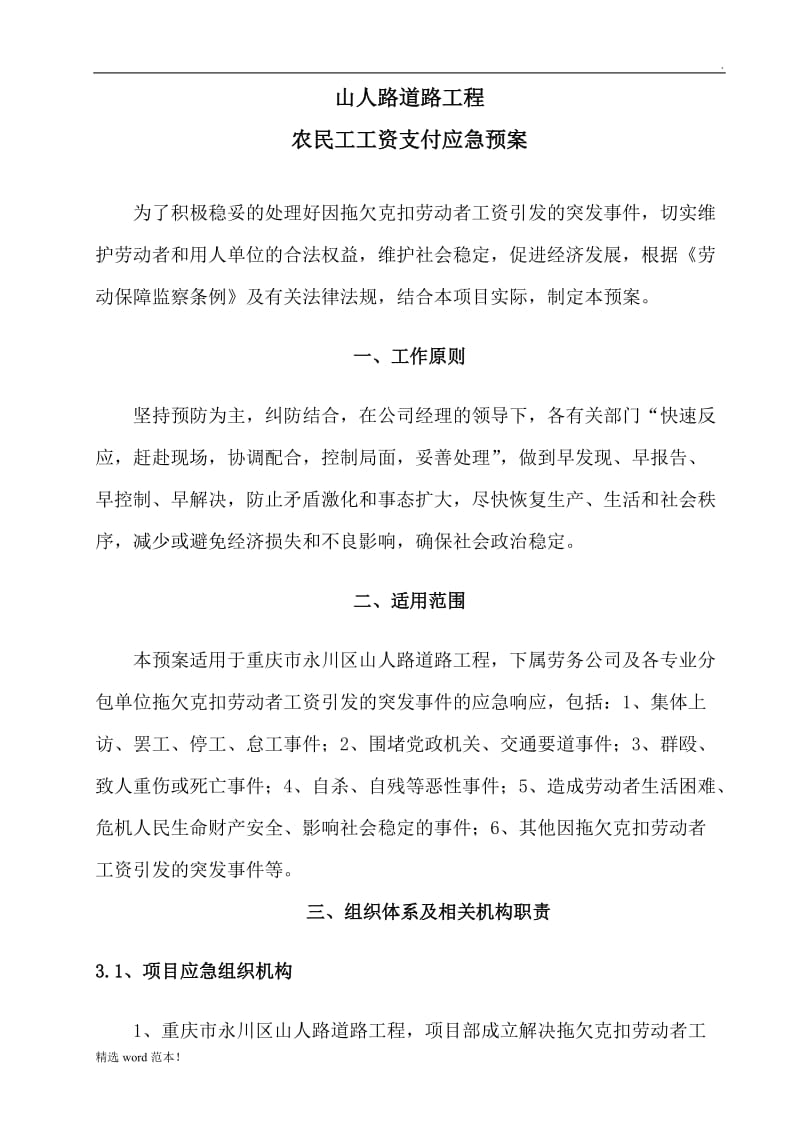 农民工工资支付应急预案.doc_第1页